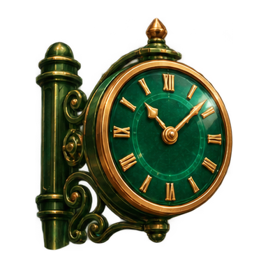 emerald railway clock